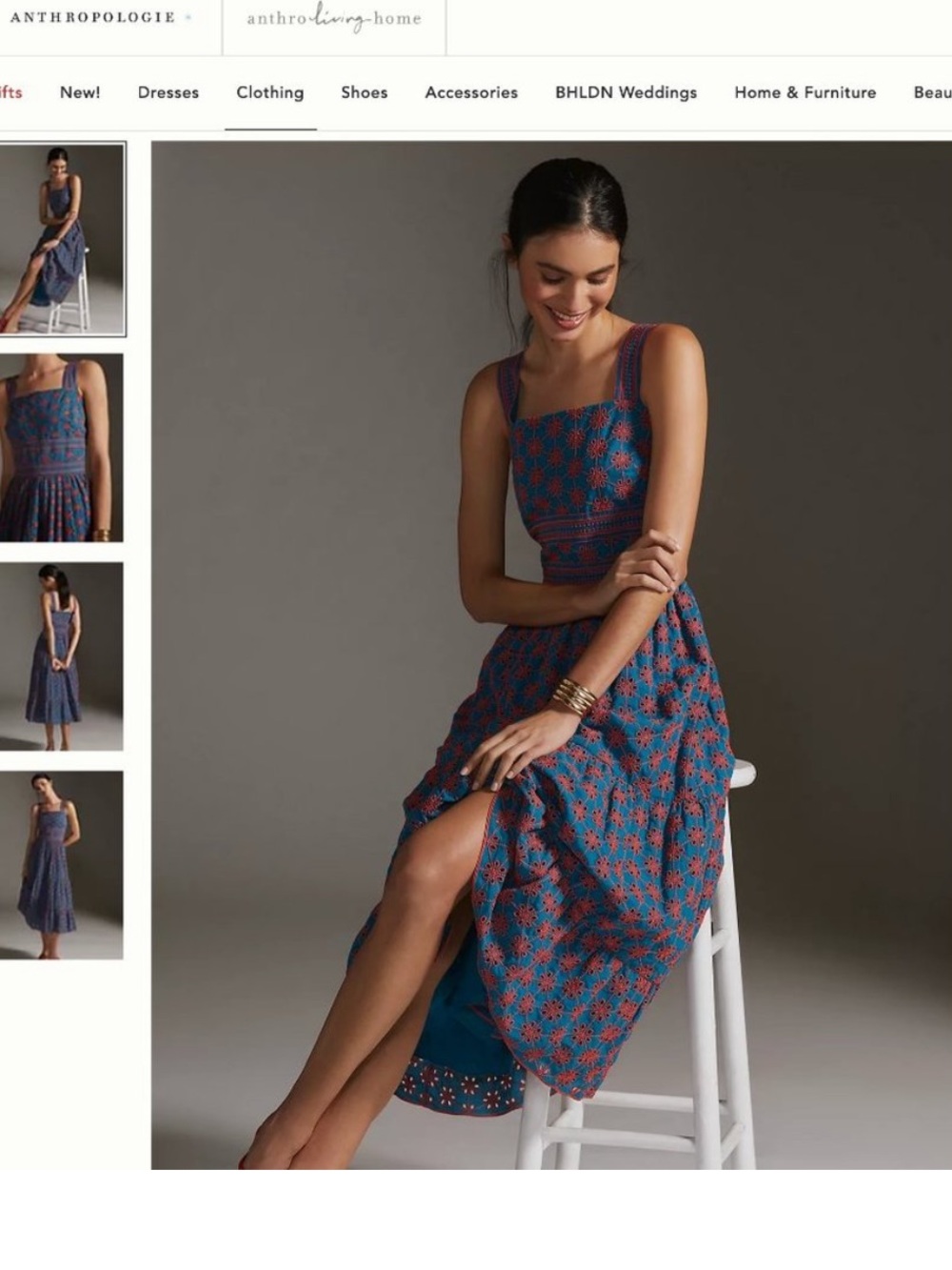 SHOSHANNA Amaya Tiered Eyelet Midi Dress - Picture 14 of 15